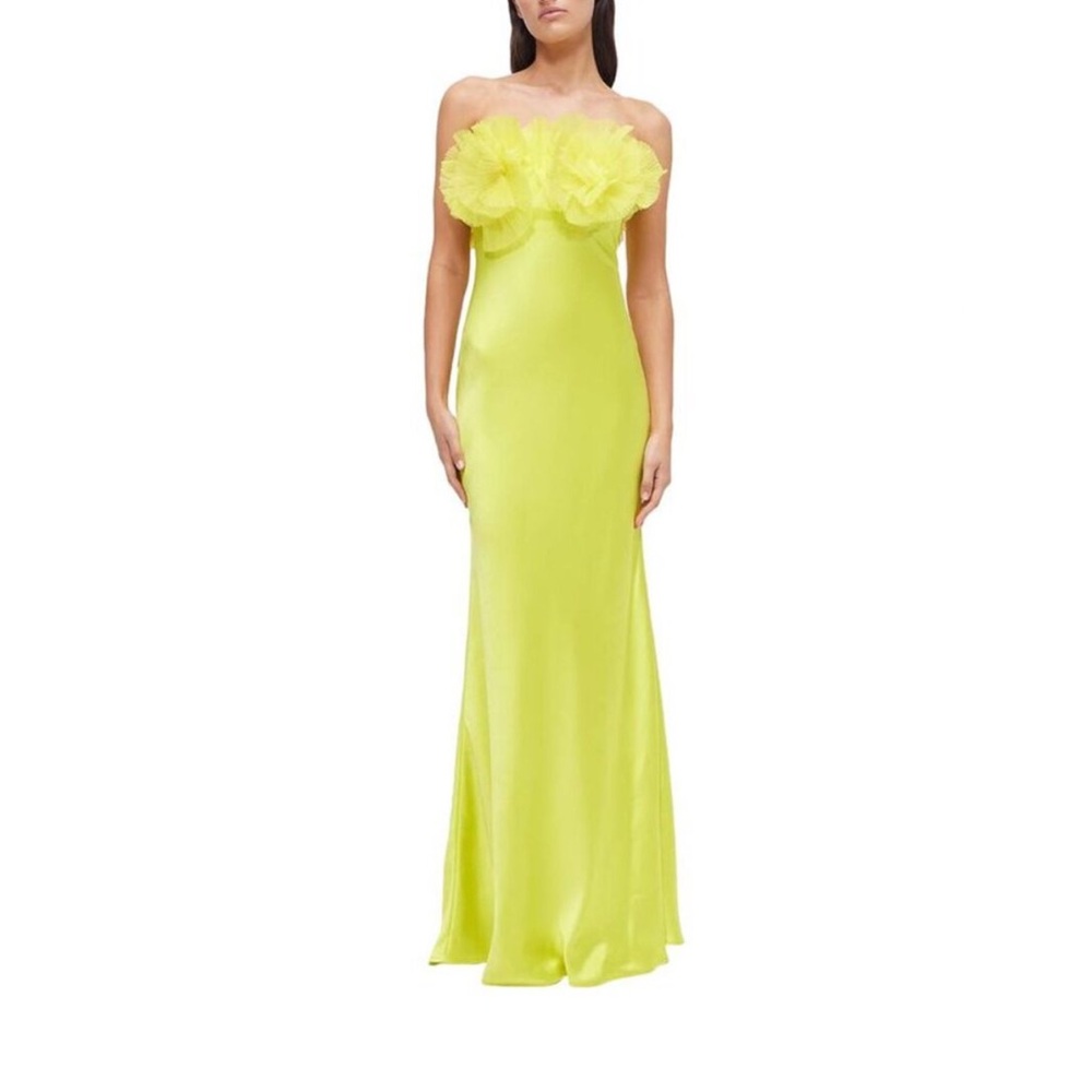 Rachel Gilbert Eyelar Yellow Green Dress